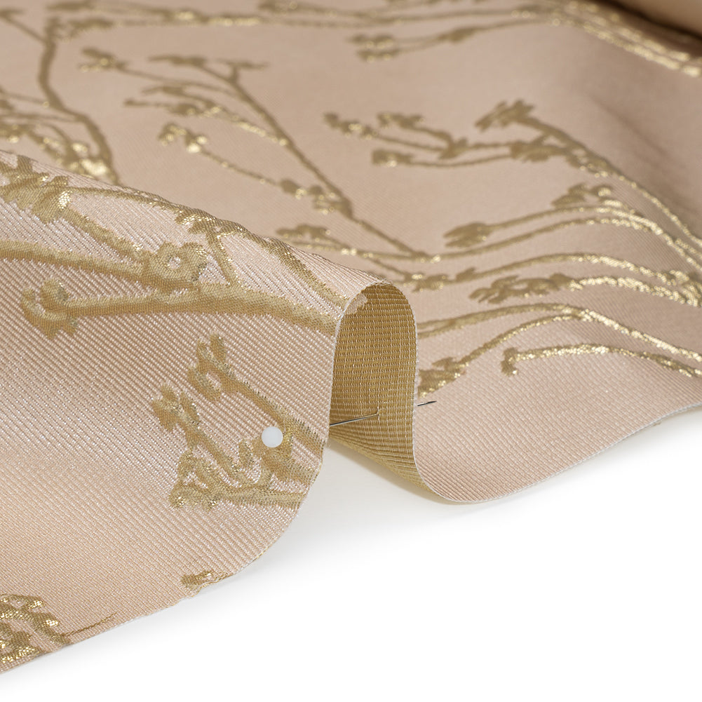 Metallic Brocade - Beige and Gold Flowering Branches Metallic Brocade - Beige and Gold Flowering Branches