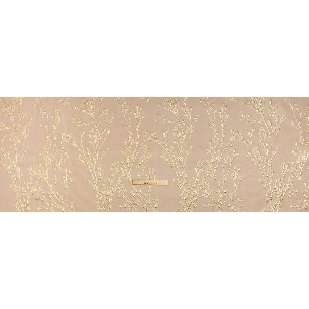 Metallic Brocade - Beige and Gold Flowering Branches Metallic Brocade - Beige and Gold Flowering Branches