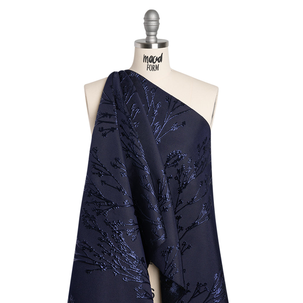Metallic Brocade - Navy on Navy Flowering Branches Metallic Brocade - Navy on Navy Flowering Branches