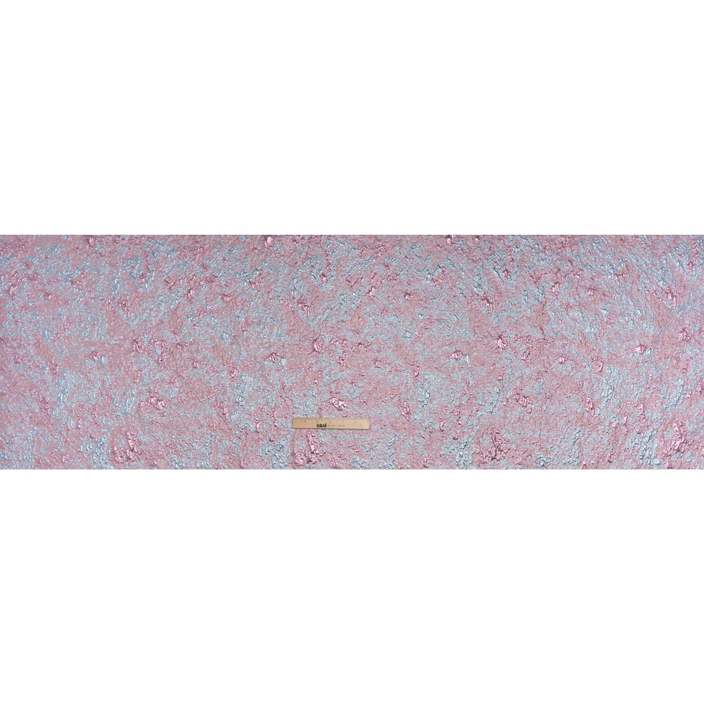 Metallic Brocade - Baby Pink and Sky Blue Abstract Sponge Texture Metallic Brocade - Baby Pink and Sky Blue Abstract Sponge Texture