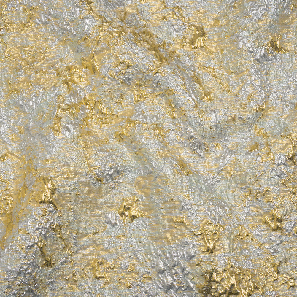 Metallic Brocade - Silver and Gold Abstract Sponge Texture Metallic Brocade - Silver and Gold Abstract Sponge Texture