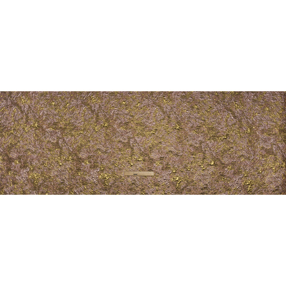 Metallic Brocade - Orchid Pink and Bright Gold Abstract Sponge Texture Metallic Brocade - Orchid Pink and Bright Gold Abstract Sponge Texture