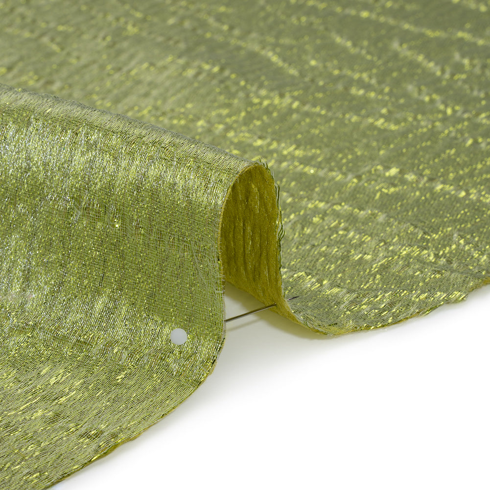 Metallic Brocade - Lime Green Subtle Wrinkles - Kylie Collection Metallic Brocade - Lime Green Subtle Wrinkles - Kylie Collection