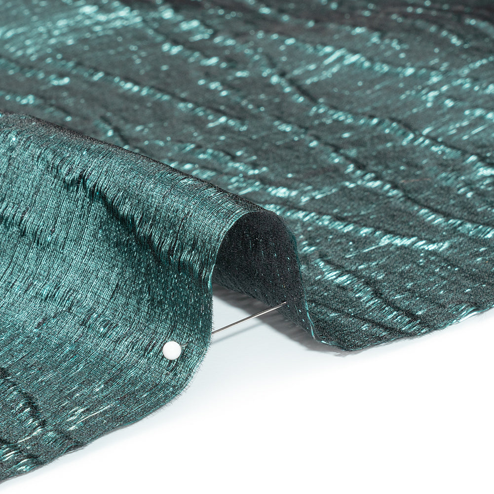 Metallic Brocade - Muted Teal Subtle Wrinkles - Kylie Collection Metallic Brocade - Muted Teal Subtle Wrinkles - Kylie Collection