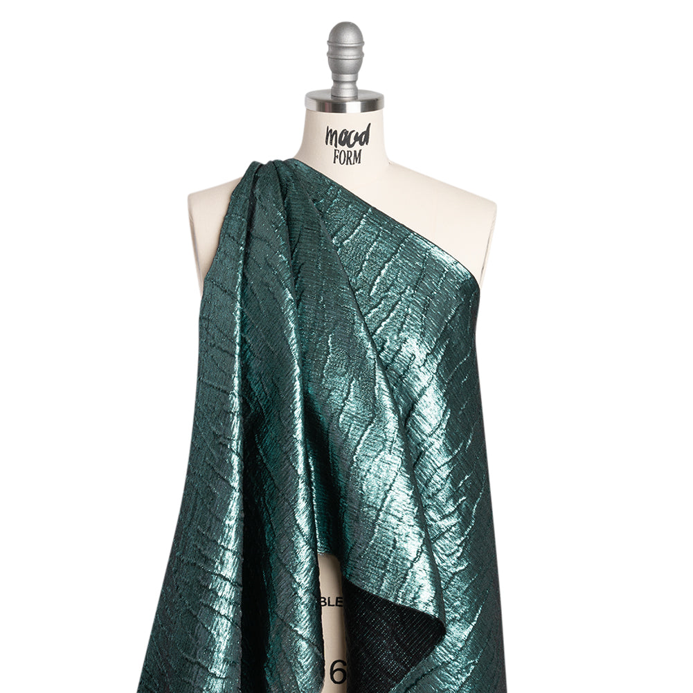 Metallic Brocade - Muted Teal Subtle Wrinkles - Kylie Collection Metallic Brocade - Muted Teal Subtle Wrinkles - Kylie Collection