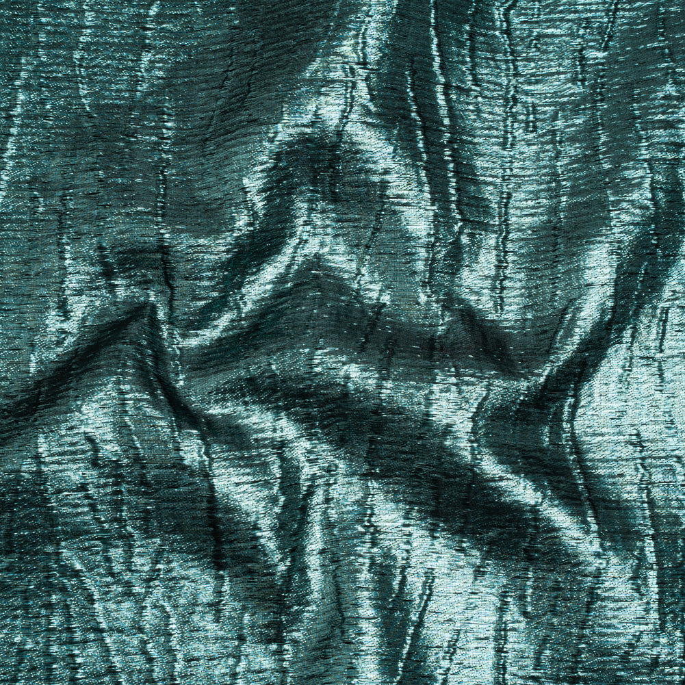 Metallic Brocade - Muted Teal Subtle Wrinkles - Kylie Collection Metallic Brocade - Muted Teal Subtle Wrinkles - Kylie Collection