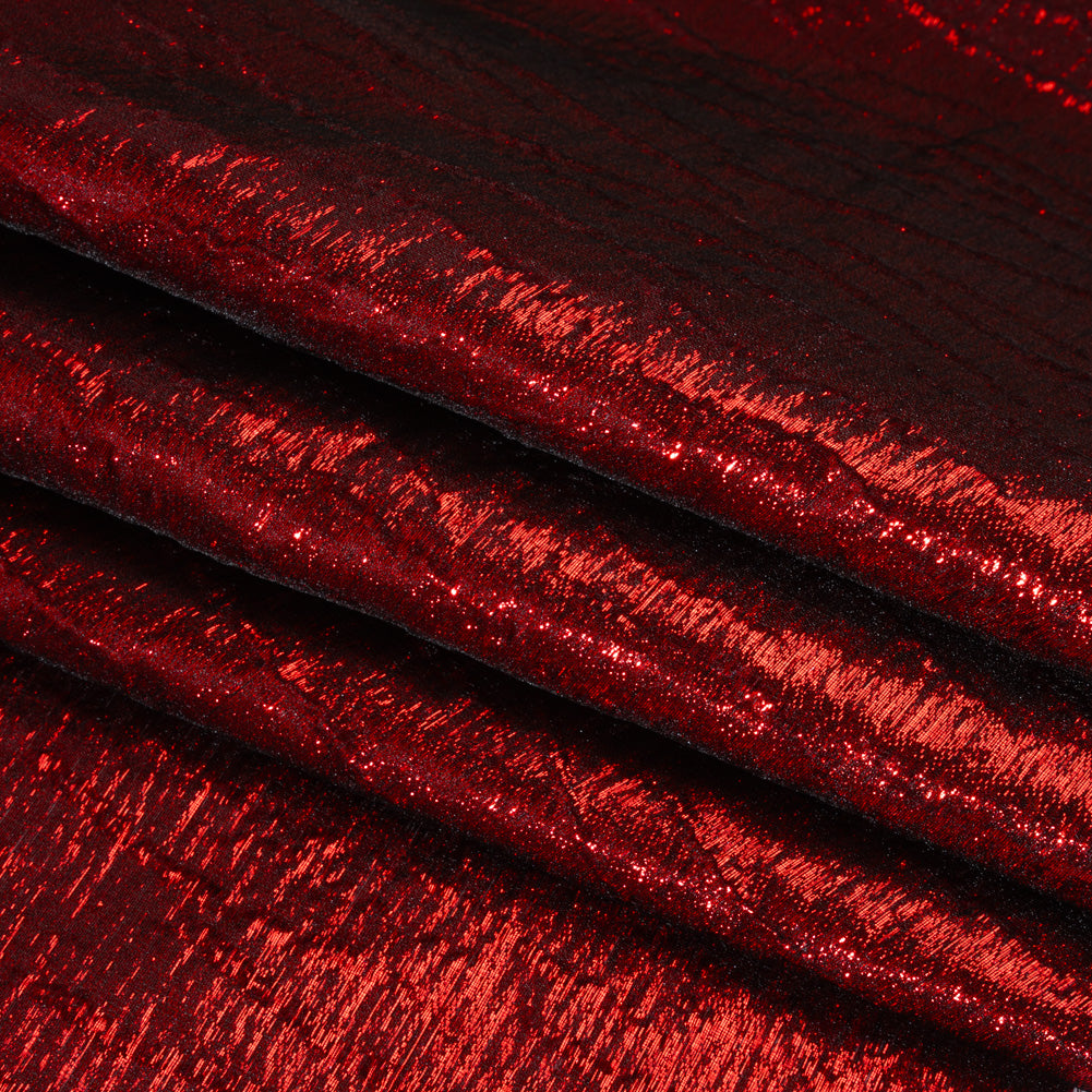 Metallic Brocade - Red Subtle Wrinkles - Kylie Collection Metallic Brocade - Red Subtle Wrinkles - Kylie Collection