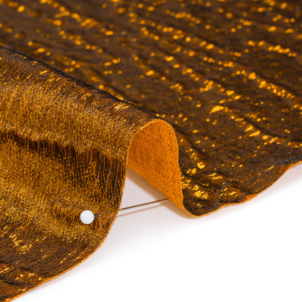 Metallic Brocade - Orange Subtle Wrinkles - Kylie Collection - Detail Metallic Brocade - Orange Subtle Wrinkles - Kylie Collection - Detail