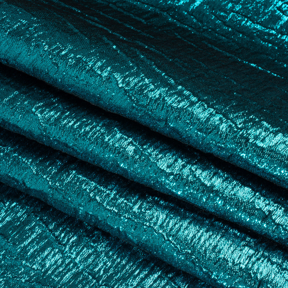 Metallic Brocade - Turquoise Subtle Wrinkles - Kylie Collection Metallic Brocade - Turquoise Subtle Wrinkles - Kylie Collection