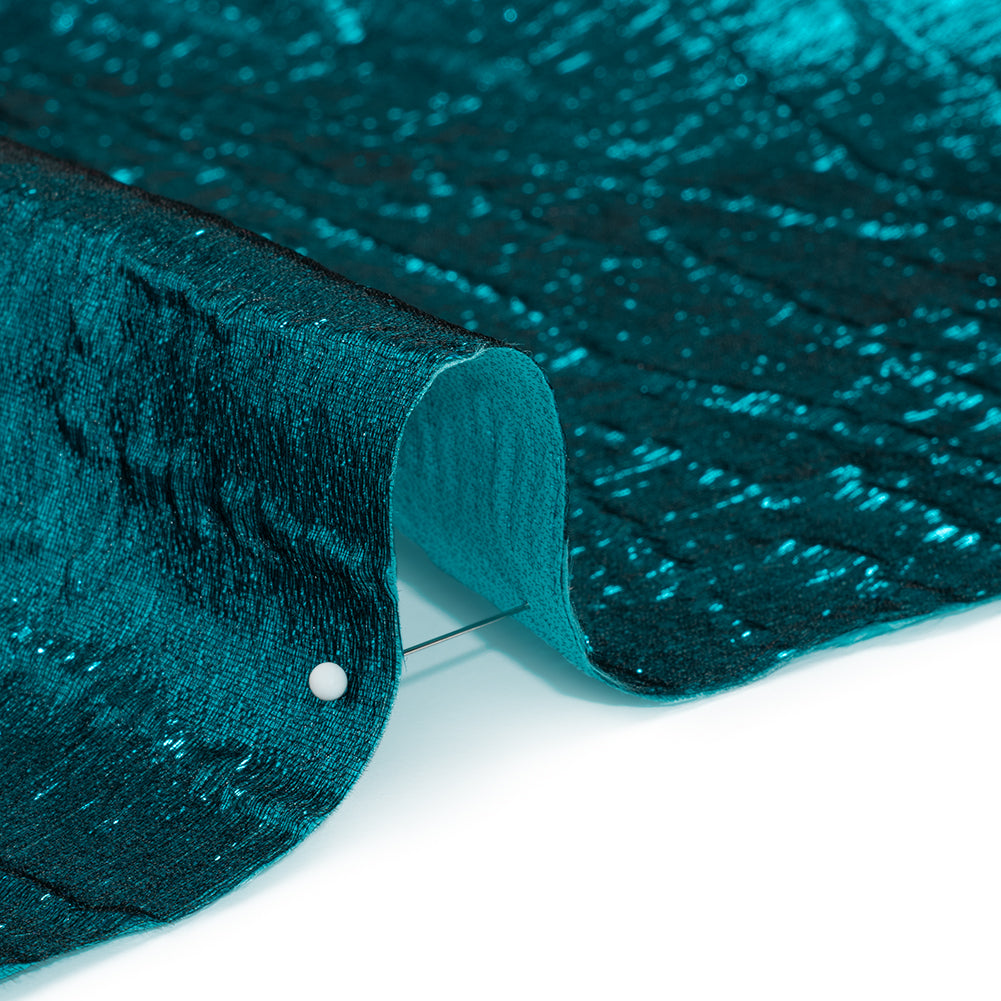 Metallic Brocade - Turquoise Subtle Wrinkles - Kylie Collection Metallic Brocade - Turquoise Subtle Wrinkles - Kylie Collection