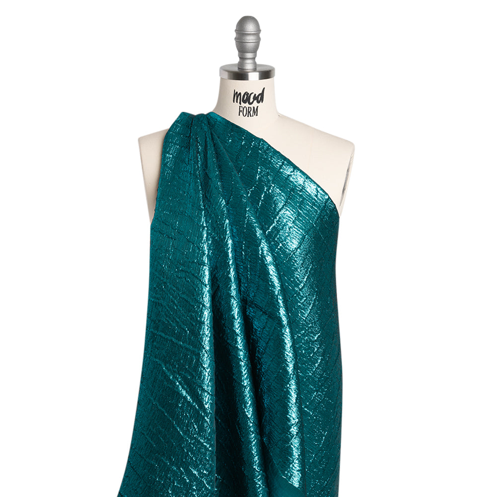Metallic Brocade - Turquoise Subtle Wrinkles - Kylie Collection Metallic Brocade - Turquoise Subtle Wrinkles - Kylie Collection