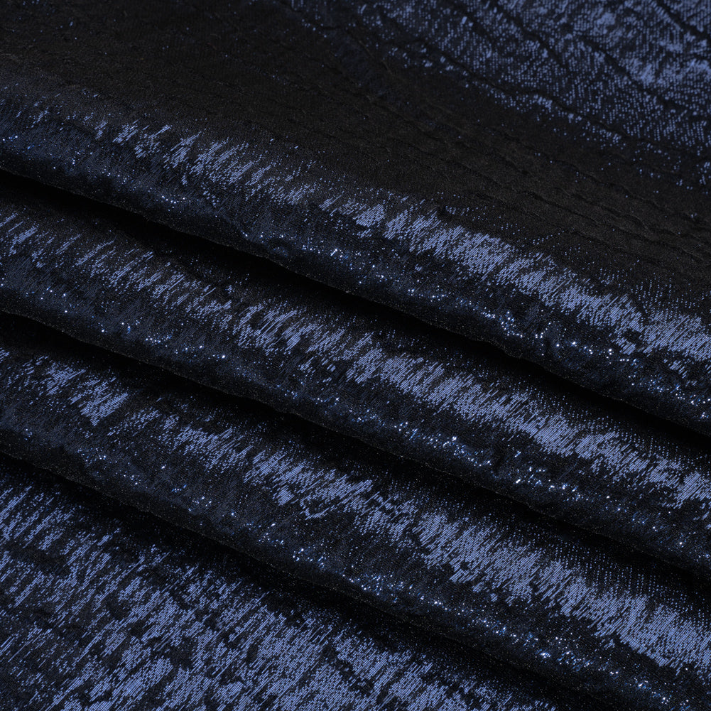 Metallic Brocade - Navy Blue Subtle Wrinkles - Kylie Collection Metallic Brocade - Navy Blue Subtle Wrinkles - Kylie Collection
