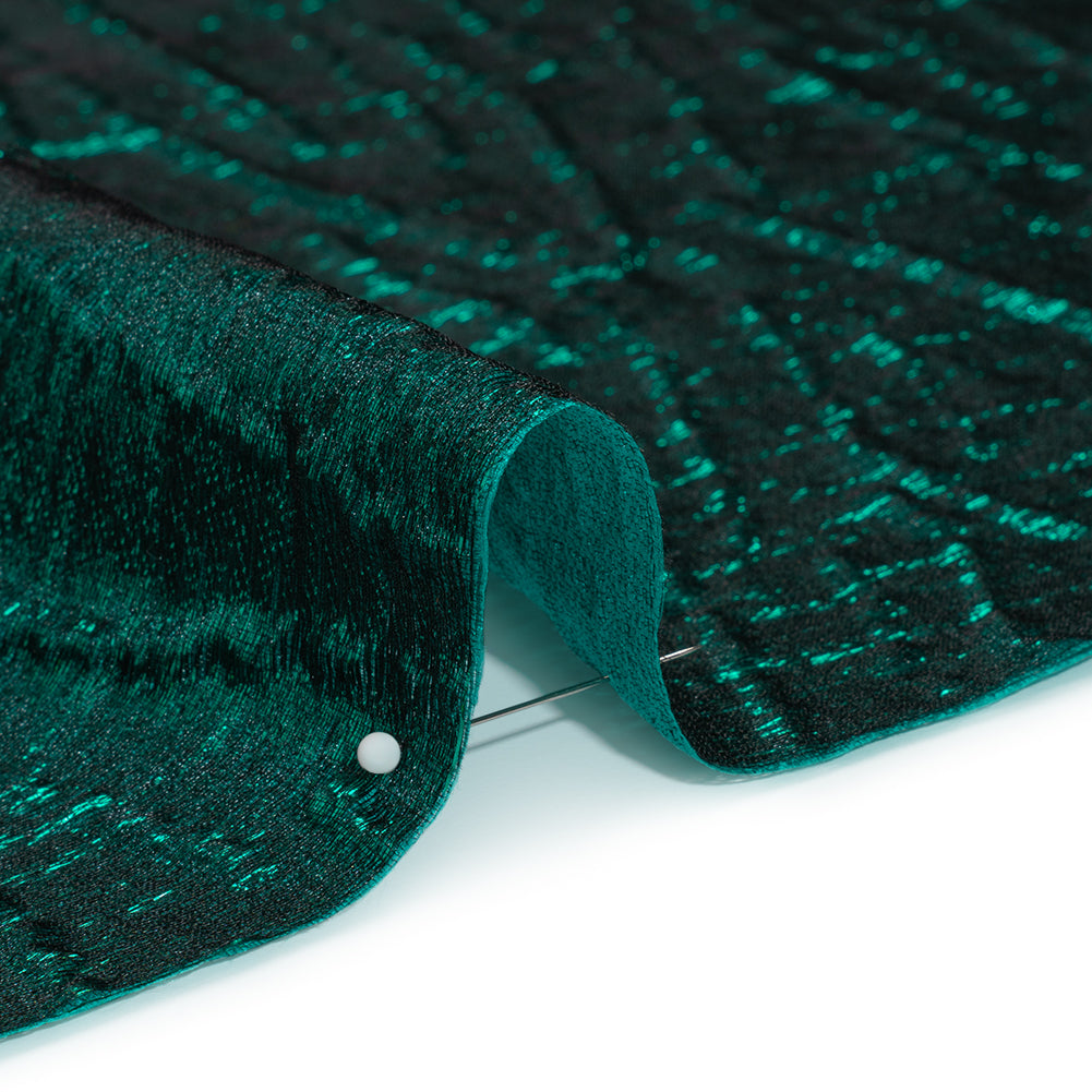Metallic Brocade - Bright Teal Subtle Wrinkles - Kylie Collection Metallic Brocade - Bright Teal Subtle Wrinkles - Kylie Collection