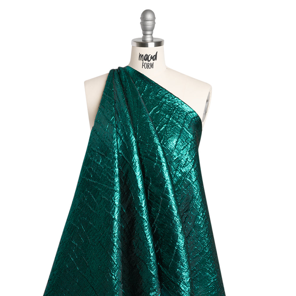 Metallic Brocade - Bright Teal Subtle Wrinkles - Kylie Collection Metallic Brocade - Bright Teal Subtle Wrinkles - Kylie Collection