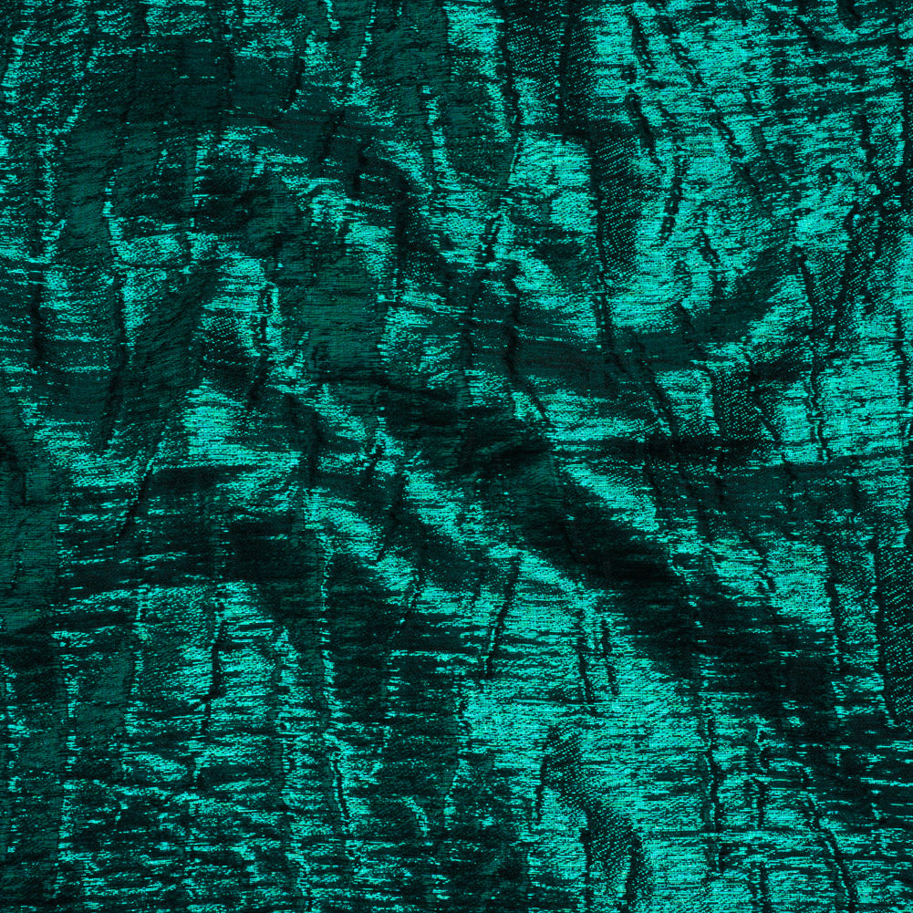 Metallic Brocade - Bright Teal Subtle Wrinkles - Kylie Collection Metallic Brocade - Bright Teal Subtle Wrinkles - Kylie Collection