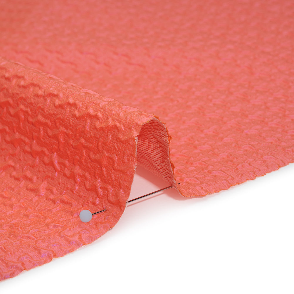 Puckered Novelty Jacketing - Coral Abstract - Edana Collection Puckered Novelty Jacketing - Coral Abstract - Edana Collection