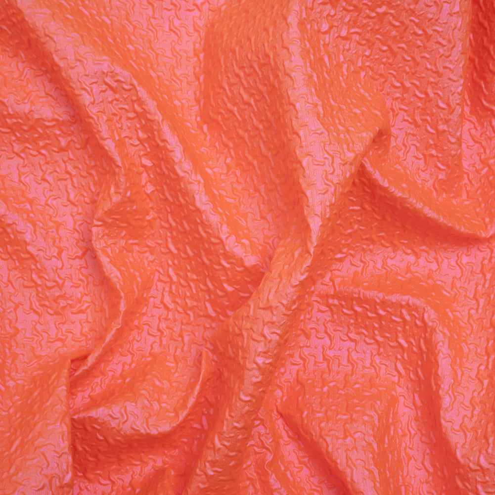 Puckered Novelty Jacketing - Coral Abstract - Edana Collection Puckered Novelty Jacketing - Coral Abstract - Edana Collection