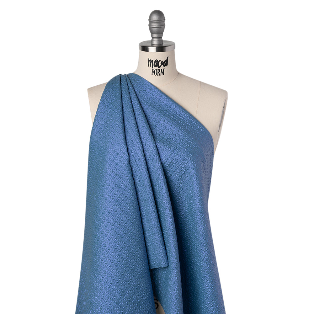 Puckered Novelty Jacketing - Blue Abstract - Edana Collection - Folded Puckered Novelty Jacketing - Blue Abstract - Edana Collection - Folded