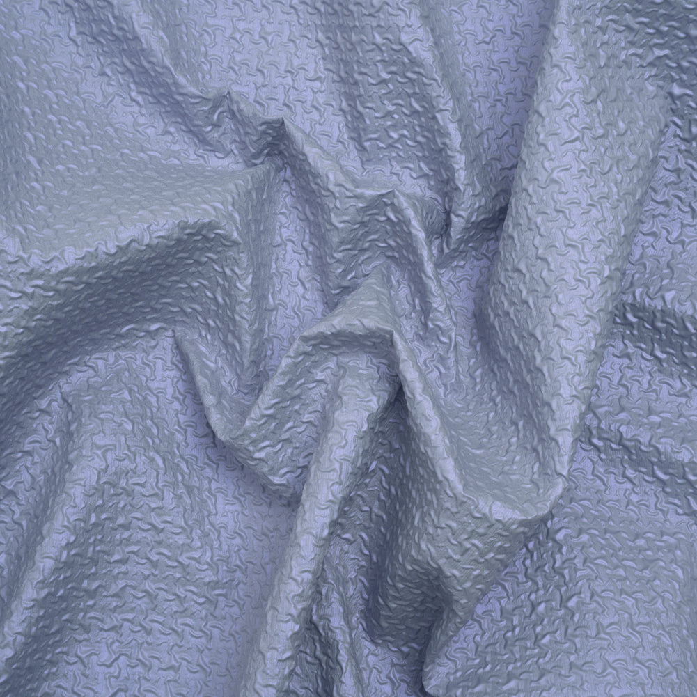 Puckered Novelty Jacketing - Sky Blue Abstract - Edana Collection Drape Puckered Novelty Jacketing - Sky Blue Abstract - Edana Collection Drape