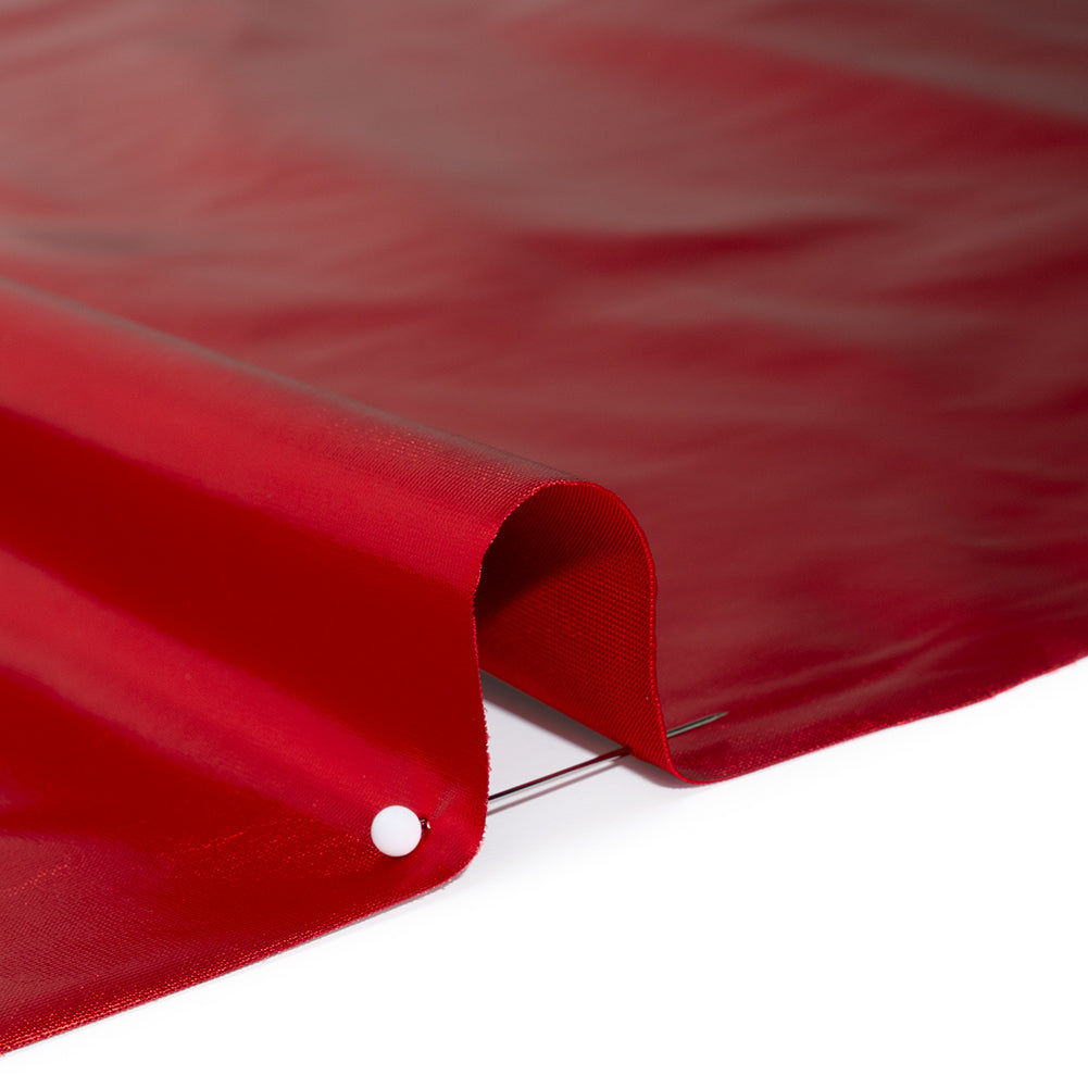 Foiled Faux Leather Stretch Knit - Red - Alison Collection Foiled Faux Leather Stretch Knit - Red - Alison Collection