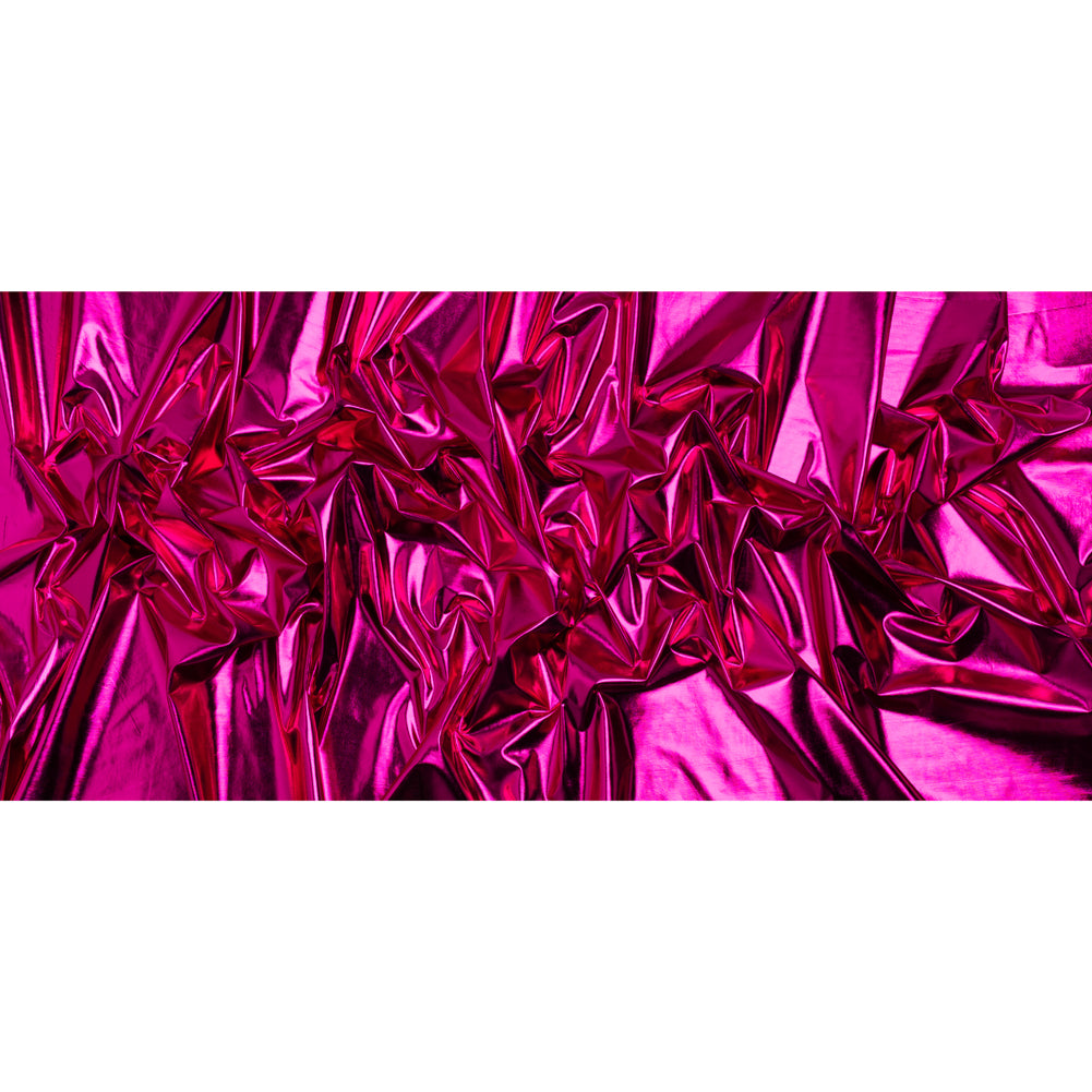 Knit Faux Leather with PET Anodized Aluminum Film - Fuschia - Elizabeth Collection - Full - Image 5 of 6 Knit Faux Leather with PET Anodized Aluminum Film - Fuschia - Elizabeth Collection - Full - Image 5 of 6