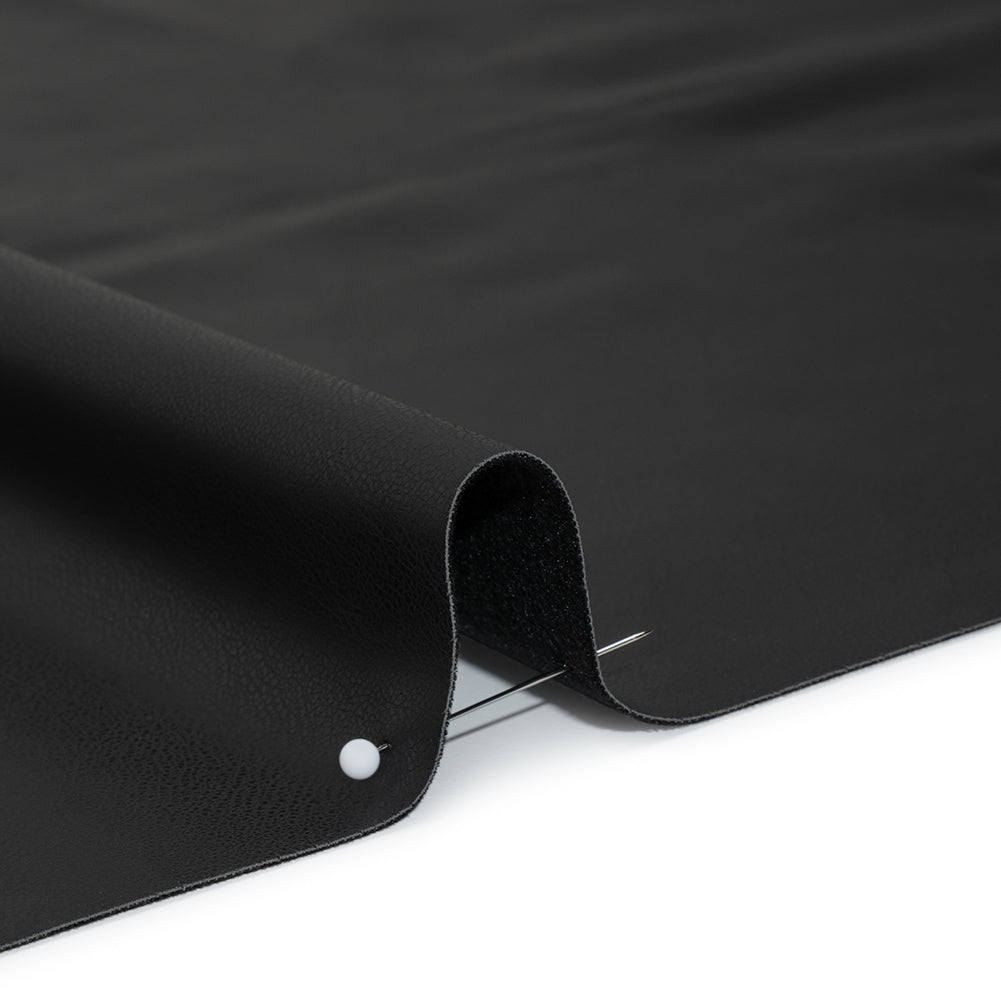 Stretch Faux Leather with Suede-Like Brushed Backing - Pebble Black - Jodi Collection Full Stretch Faux Leather with Suede-Like Brushed Backing - Pebble Black - Jodi Collection Full