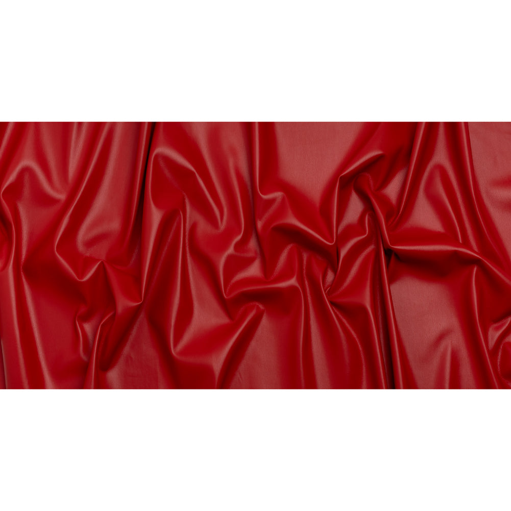Stretch Faux Leather with Suede-Like Brushed Backing - Red - Jodi Collection Stretch Faux Leather with Suede-Like Brushed Backing - Red - Jodi Collection