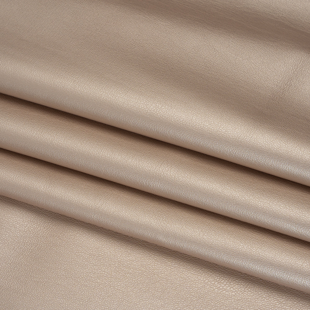 Stretch Faux Leather with Suede-Like Brushed Backing - Metallic Pale Rose Gold - Jodi Collection - Detail Stretch Faux Leather with Suede-Like Brushed Backing - Metallic Pale Rose Gold - Jodi Collection - Detail