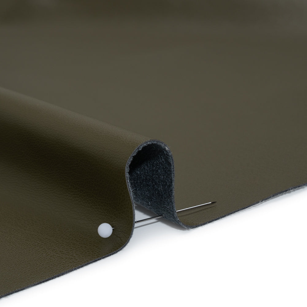 Stretch Faux Leather with Suede-Like Brushed Backing - Olive Green - Jodi Collection - Full Stretch Faux Leather with Suede-Like Brushed Backing - Olive Green - Jodi Collection - Full