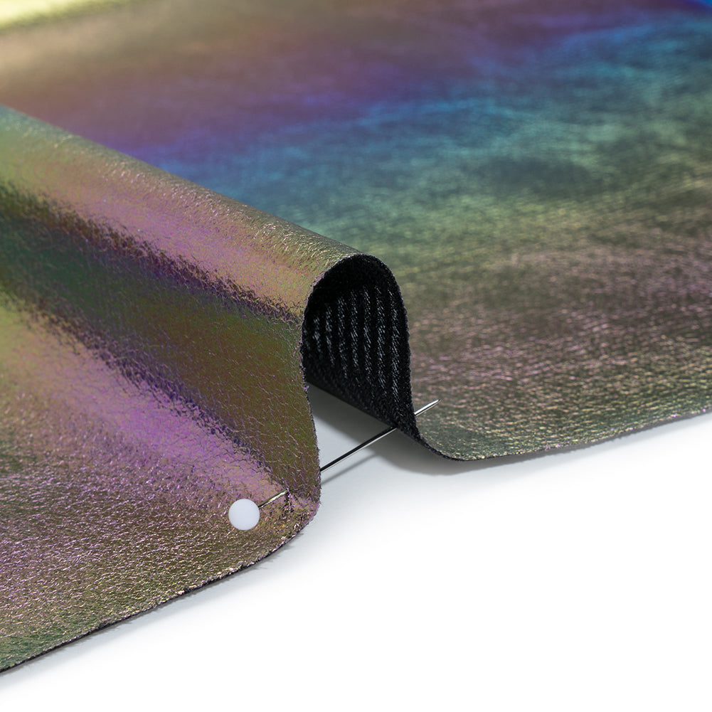 Crinkled Metallic Faux Leather - Bright Rainbow Ombre - Adriana Collection - Full - Image 4 of 6 Crinkled Metallic Faux Leather - Bright Rainbow Ombre - Adriana Collection - Full - Image 4 of 6
