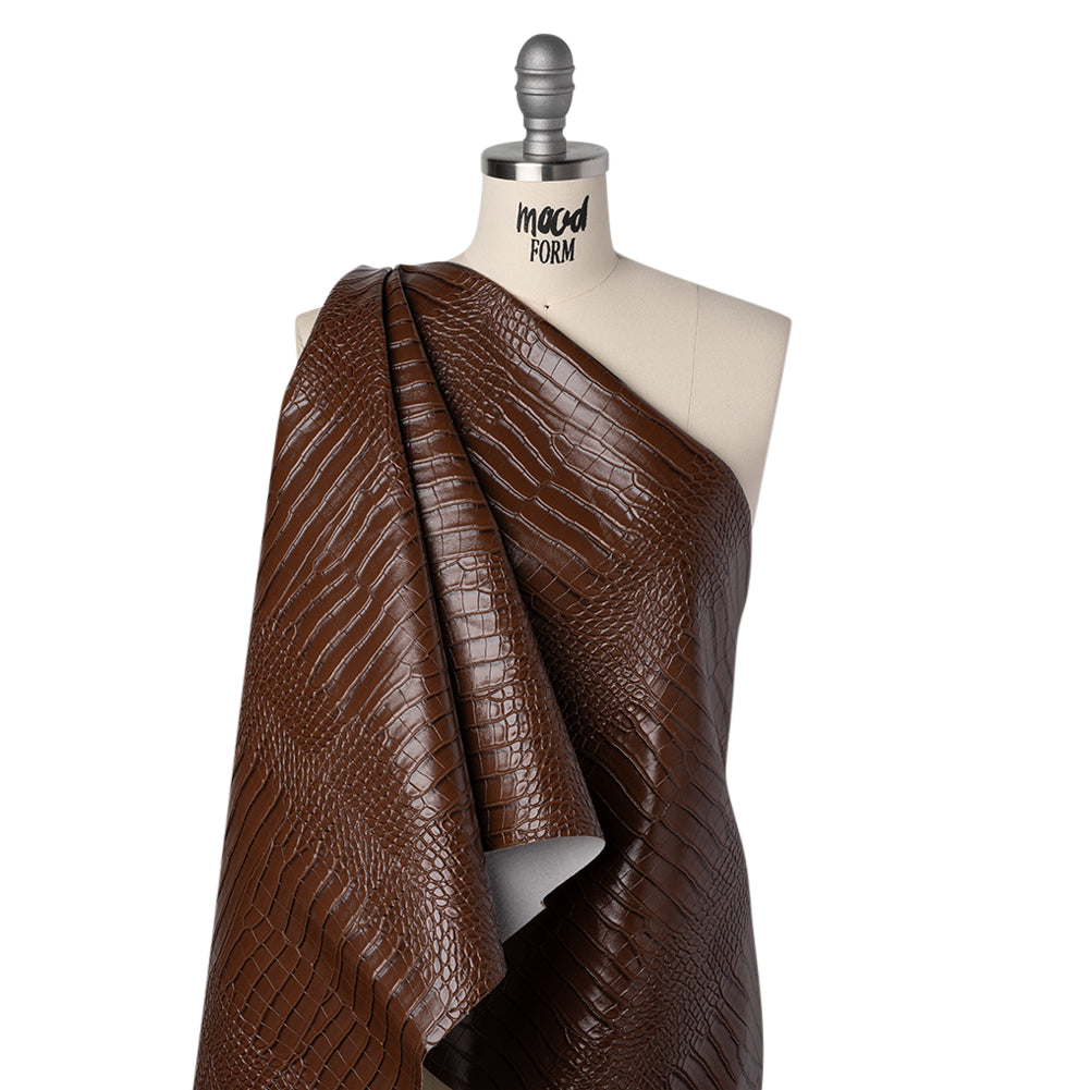 Crocodile Faux Leather Vinyl - Brown - Kristin Collection Crocodile Faux Leather Vinyl - Brown - Kristin Collection
