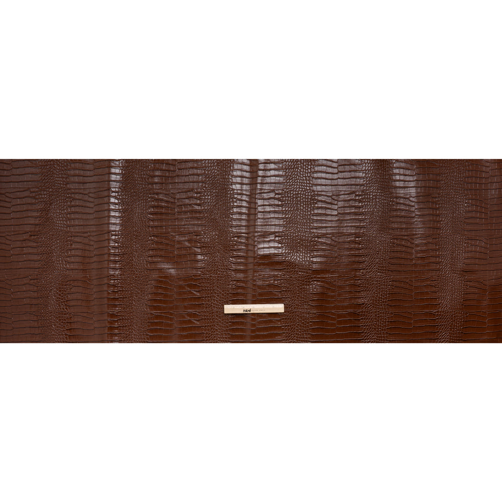 Crocodile Faux Leather Vinyl - Brown - Kristin Collection Crocodile Faux Leather Vinyl - Brown - Kristin Collection