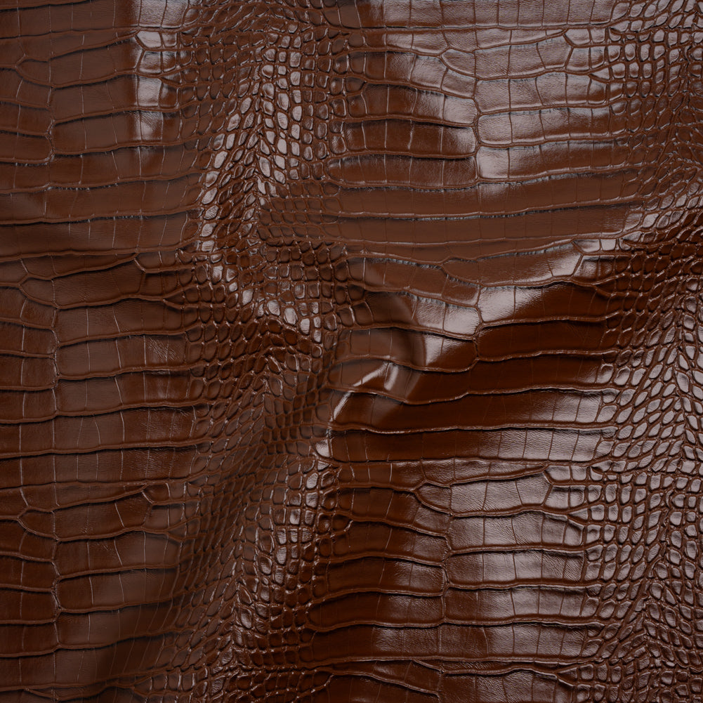 Crocodile Faux Leather Vinyl - Brown - Kristin Collection Crocodile Faux Leather Vinyl - Brown - Kristin Collection