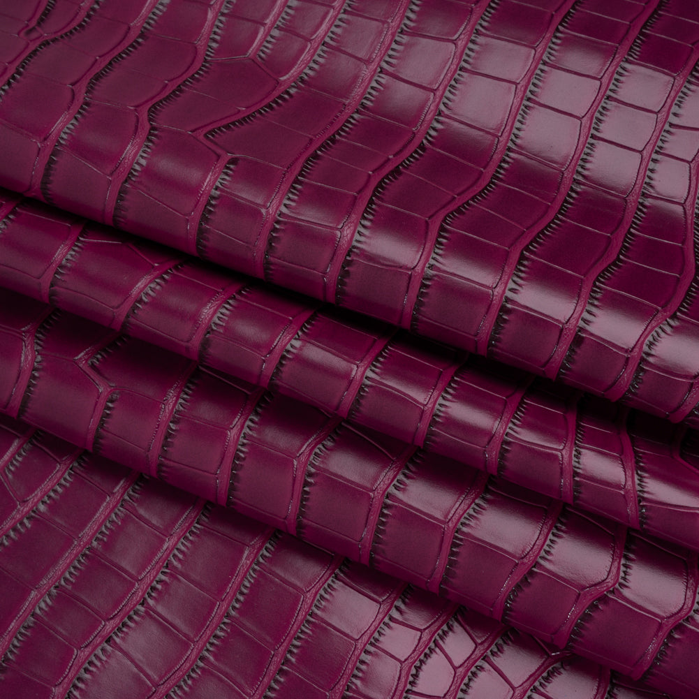 Crocodile Faux Leather Vinyl - Purple Fuchsia - Kristin Collection Detail Crocodile Faux Leather Vinyl - Purple Fuchsia - Kristin Collection Detail