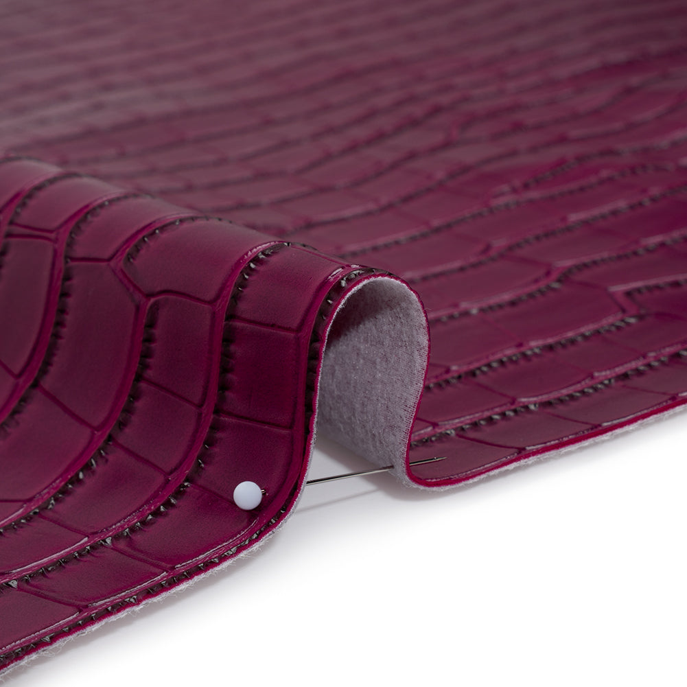 Crocodile Faux Leather Vinyl - Purple Fuchsia - Kristin Collection Full Crocodile Faux Leather Vinyl - Purple Fuchsia - Kristin Collection Full