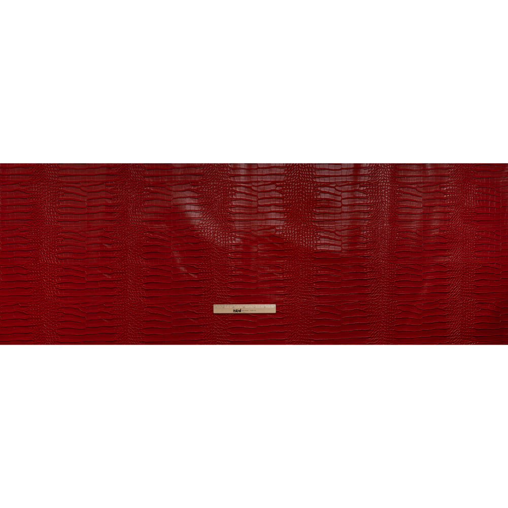Crocodile Faux Leather Vinyl - Tango Red - Kristin Collection Crocodile Faux Leather Vinyl - Tango Red - Kristin Collection