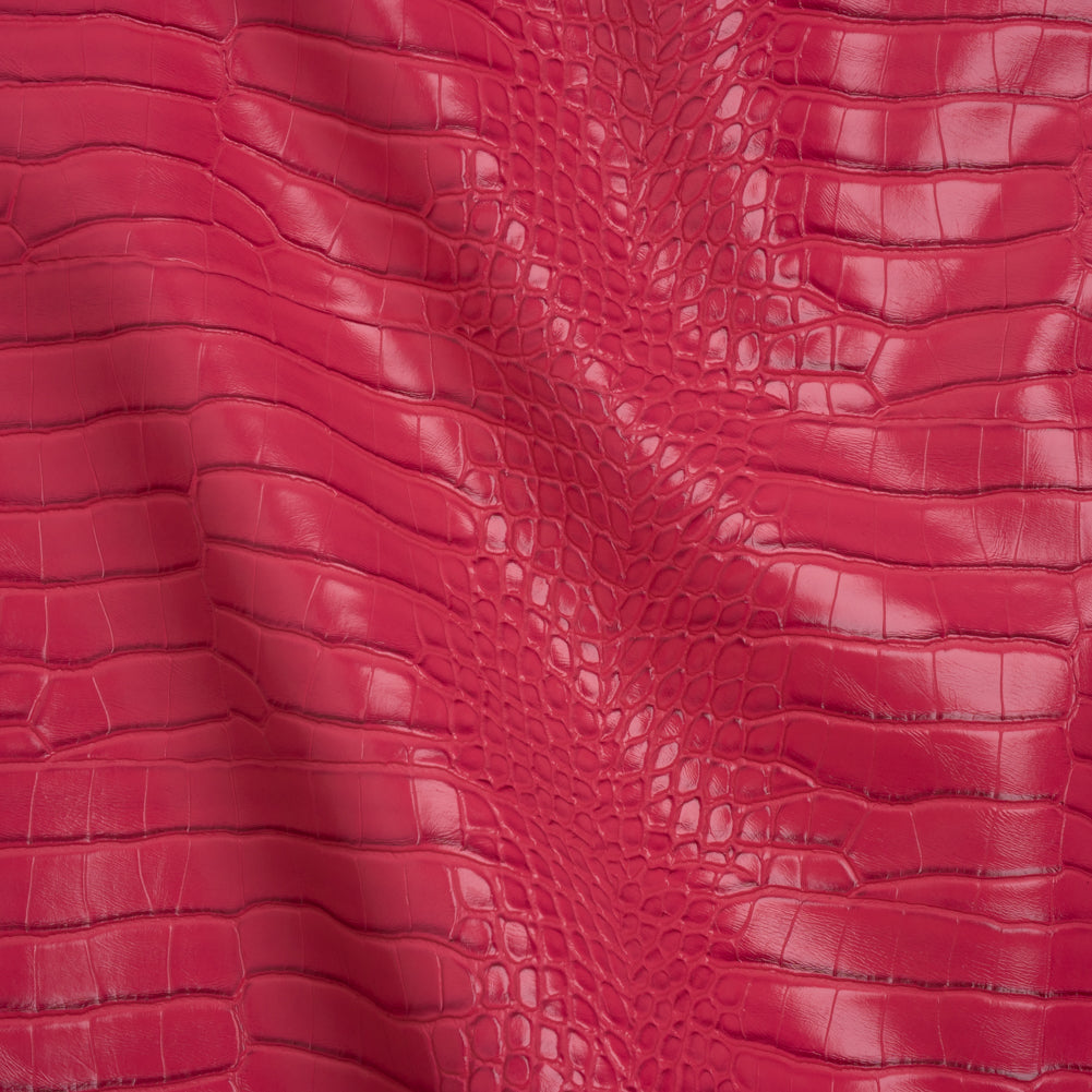 Crocodile Faux Leather Vinyl - Hot Pink - Kristin Collection - Drape Crocodile Faux Leather Vinyl - Hot Pink - Kristin Collection - Drape