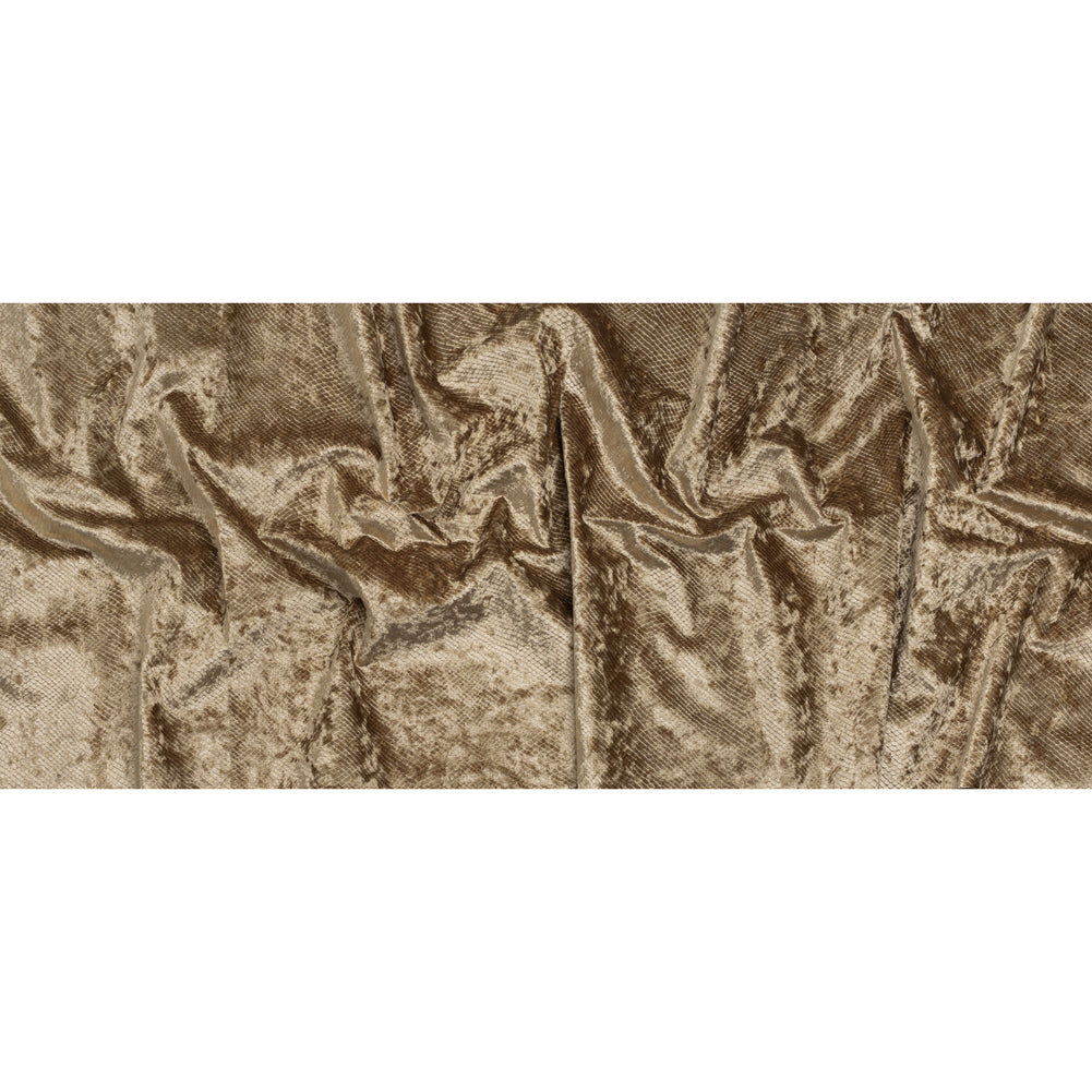 Snakeskin Embossed Polyester Crushed Velvet - Bronze - Mireia Collection - Full - Image 5 of 6 Snakeskin Embossed Polyester Crushed Velvet - Bronze - Mireia Collection - Full - Image 5 of 6