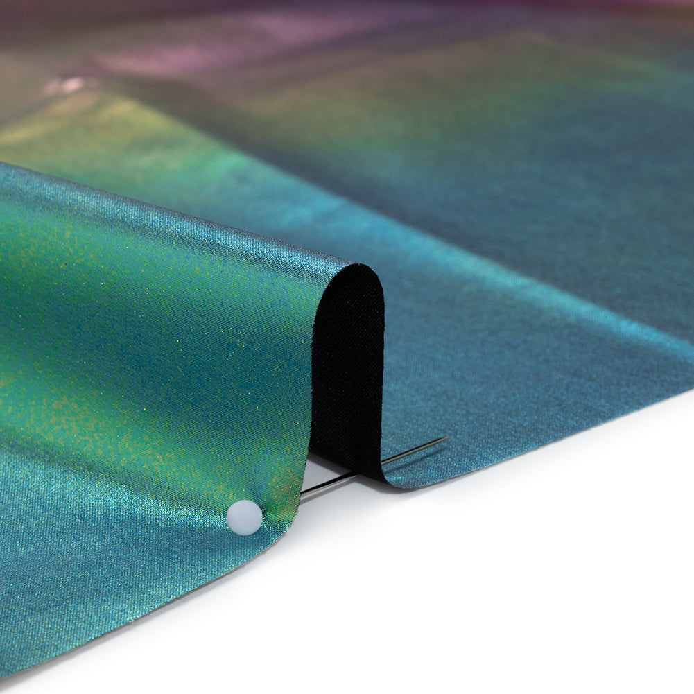 Metallic Lame Jacketing - Rainbow Ombre Stripe on Black - Inez Collection Metallic Lame Jacketing - Rainbow Ombre Stripe on Black - Inez Collection