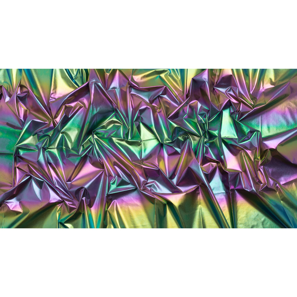 Metallic Lame Jacketing - Rainbow Ombre Stripe on Black - Inez Collection Metallic Lame Jacketing - Rainbow Ombre Stripe on Black - Inez Collection