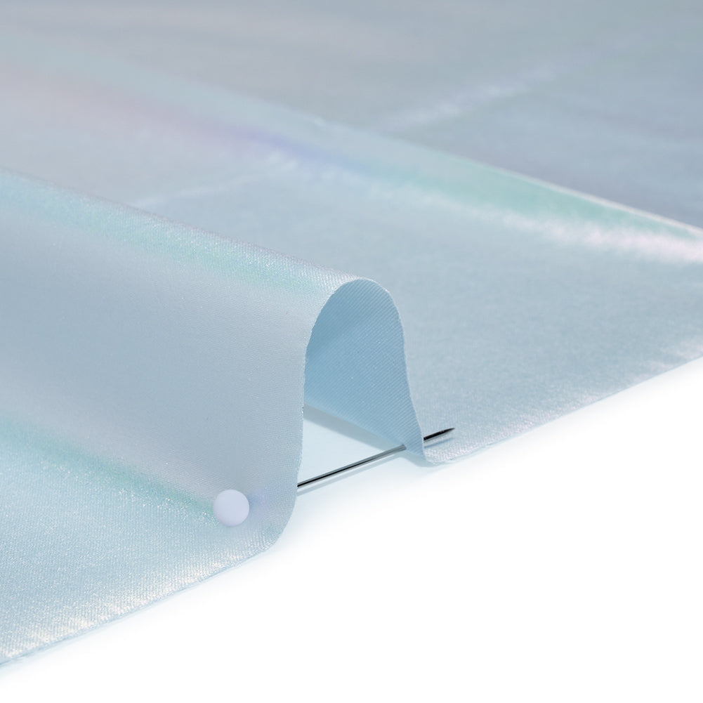 Metallic Lame Jacketing - Pastel Rainbow Ombre Stripe on Pale Blue - Inez Collection - Full - Image 4 of 6 Metallic Lame Jacketing - Pastel Rainbow Ombre Stripe on Pale Blue - Inez Collection - Full - Image 4 of 6