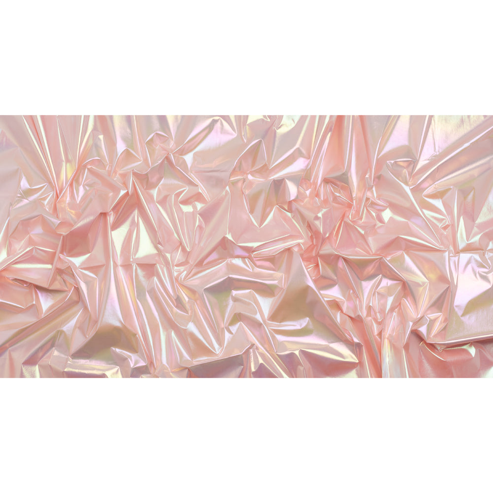 Metallic Lame Jacketing - Pastel Rainbow Ombre Stripe on Baby Pink - Inez Collection - Full - Image 5 of 6 Metallic Lame Jacketing - Pastel Rainbow Ombre Stripe on Baby Pink - Inez Collection - Full - Image 5 of 6