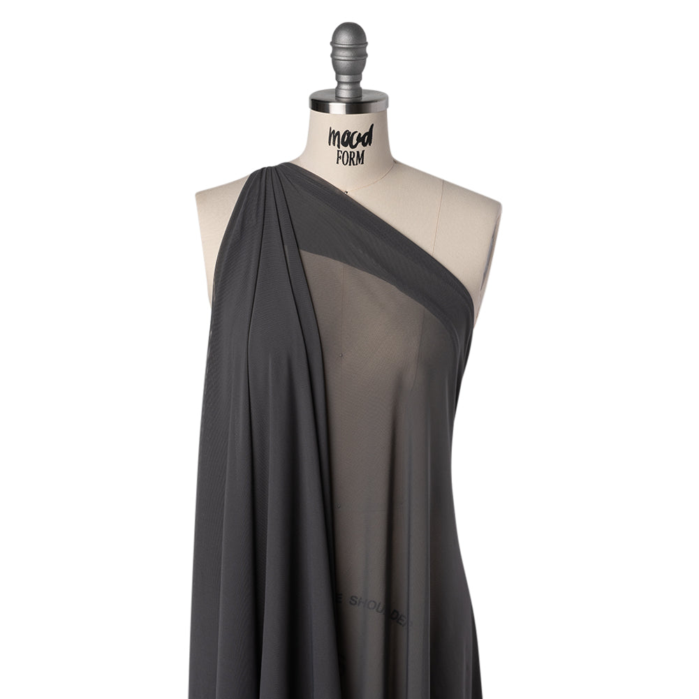 Nylon Stretch Mesh - Charcoal - Bernetta Collection Folded Nylon Stretch Mesh - Charcoal - Bernetta Collection Folded
