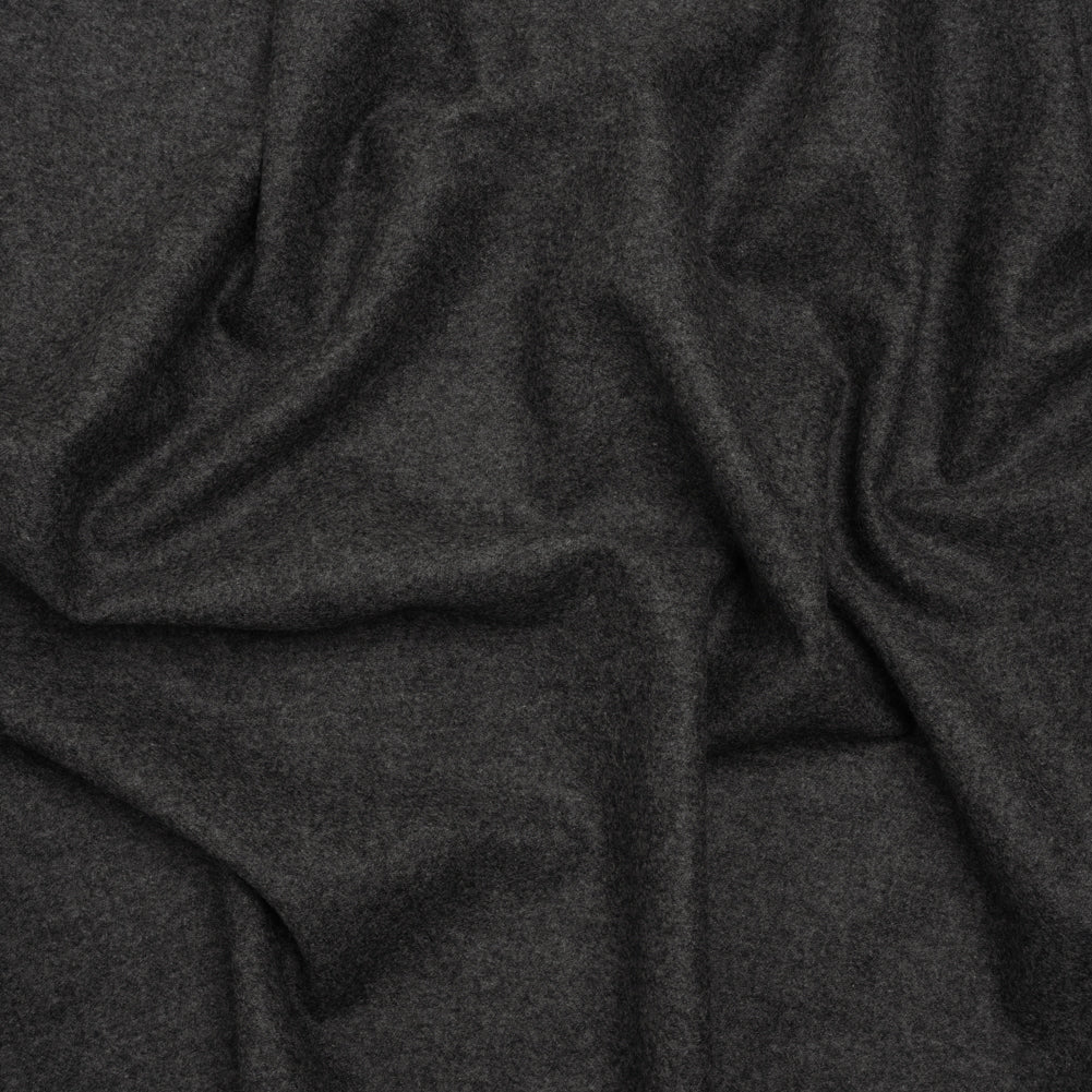 Super 130s Wool Flannel Suiting Made in Italy - Heathered Gray - Deadstock Super 130s Wool Flannel Suiting Made in Italy - Heathered Gray - Deadstock