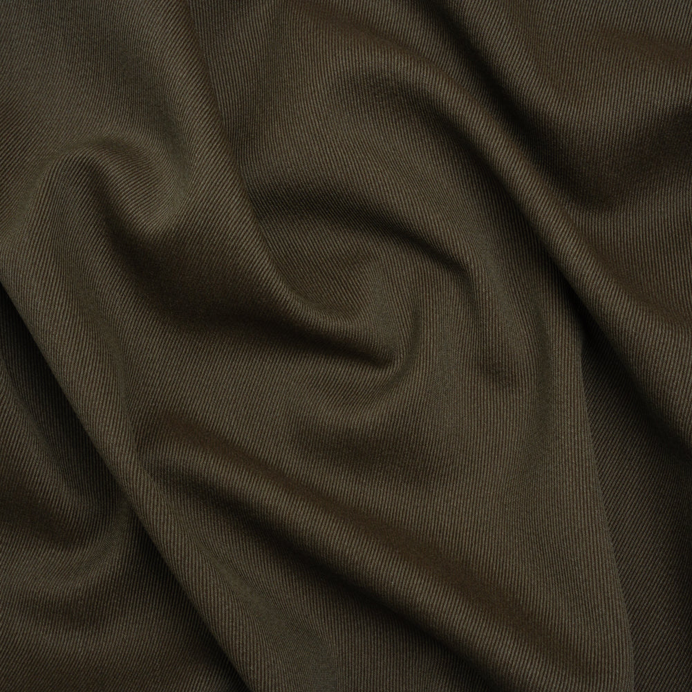 Wool Gabardine Made in Italy - Olive Brown - Deadstock Wool Gabardine Made in Italy - Olive Brown - Deadstock