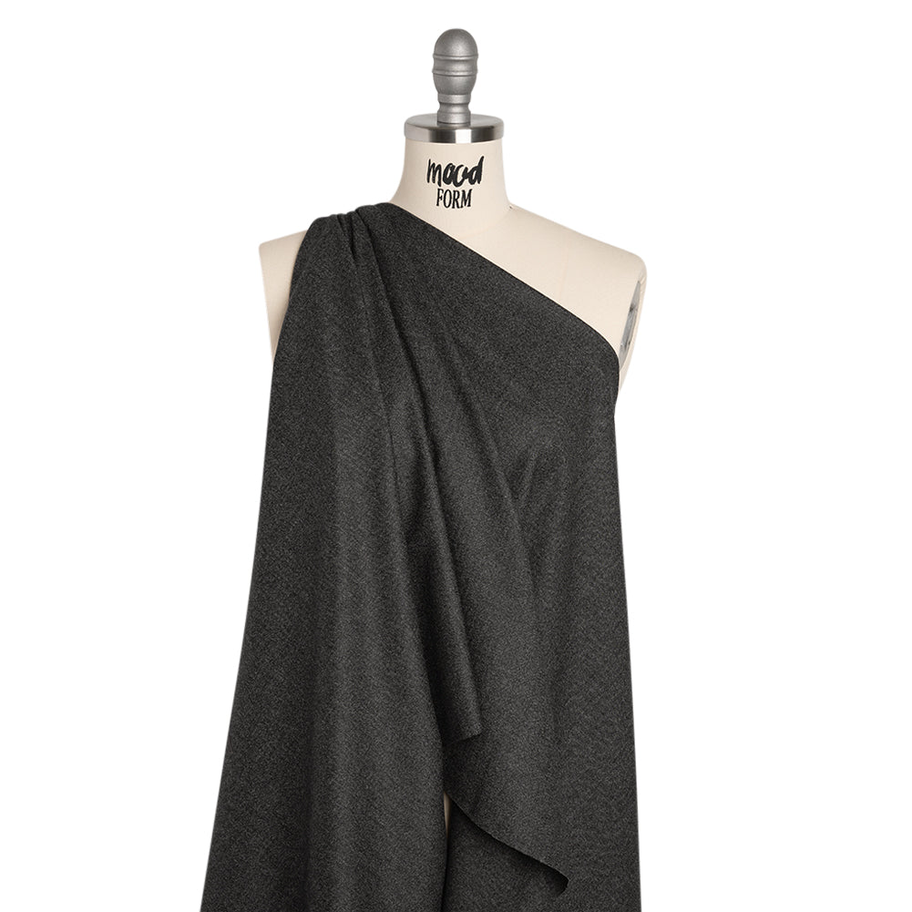 Super 130s Wool Suiting Made in Italy - Heathered Charcoal - Deadstock Super 130s Wool Suiting Made in Italy - Heathered Charcoal - Deadstock
