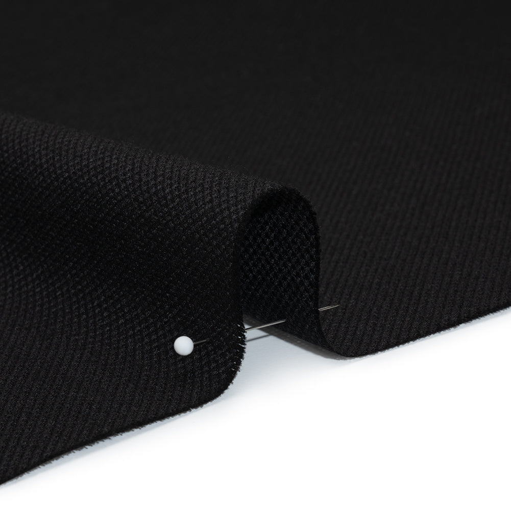Wool Basketweave Suiting Made in Italy - Black - Deadstock Wool Basketweave Suiting Made in Italy - Black - Deadstock