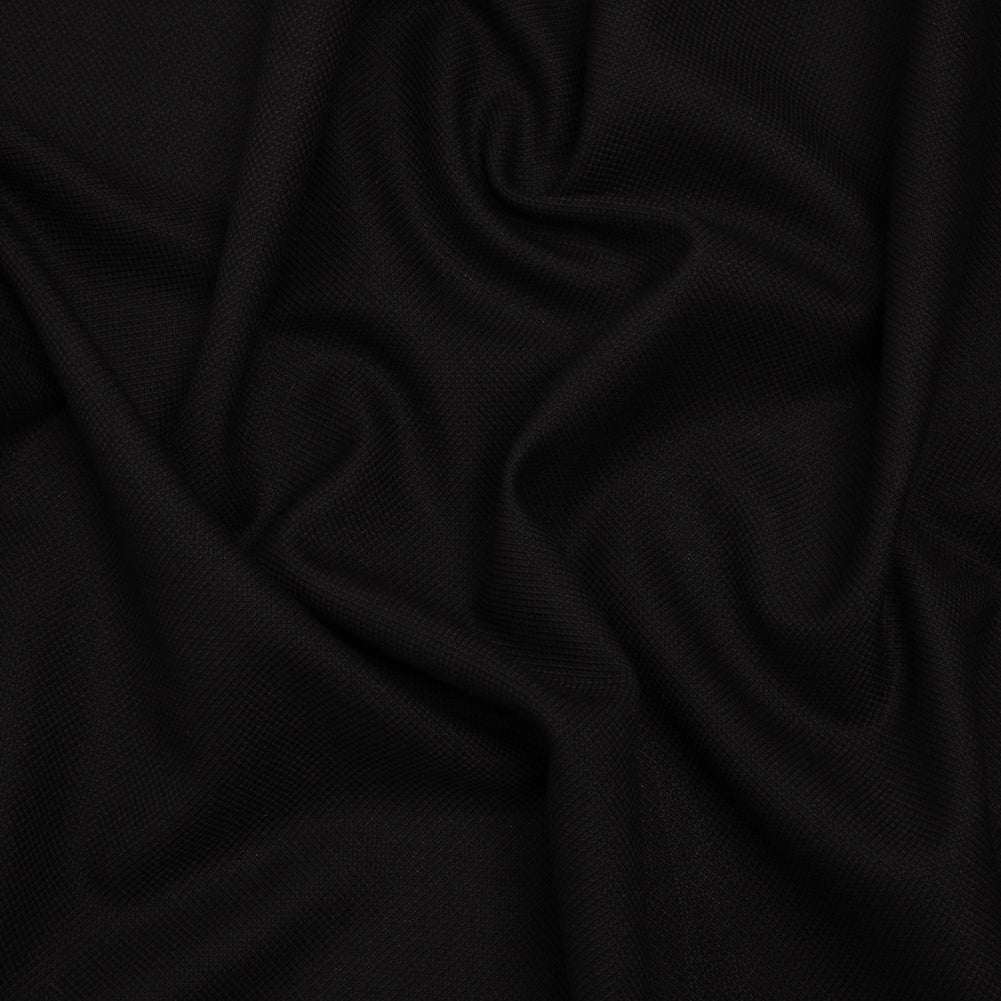 Wool Basketweave Suiting Made in Italy - Black - Deadstock Wool Basketweave Suiting Made in Italy - Black - Deadstock