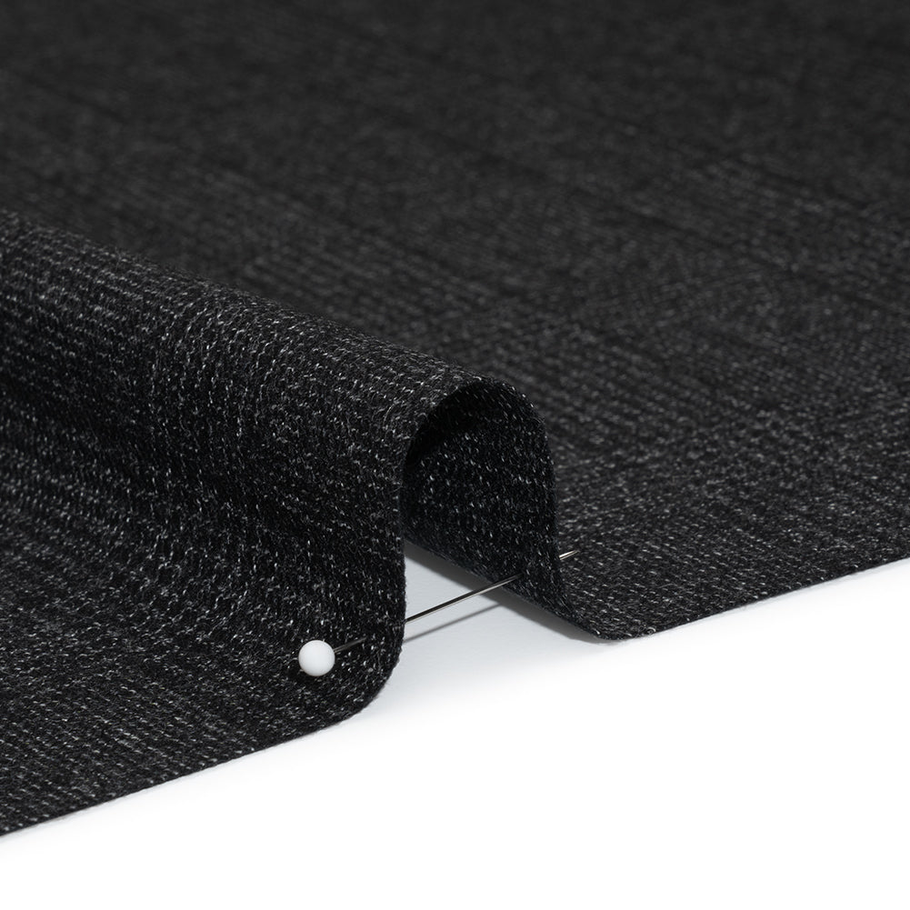 Super 110s Wool Twill Suiting Made in Italy - Black and White Glen Plaid - Deadstock Super 110s Wool Twill Suiting Made in Italy - Black and White Glen Plaid - Deadstock