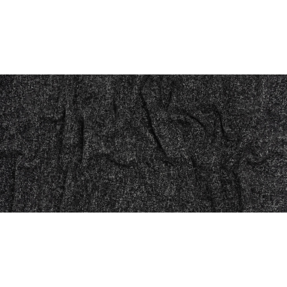 Plush Brushed Wool and Alpaca Boucle Coating Made in Italy - Black and White Heathered - Deadstock Plush Brushed Wool and Alpaca Boucle Coating Made in Italy - Black and White Heathered - Deadstock